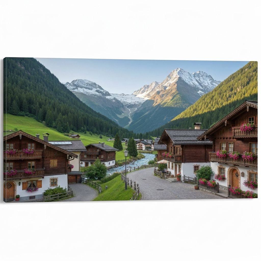 Alpine mountain landscape and traditions